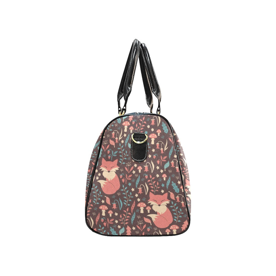 fox leaves mushroom pattern Travel Bag