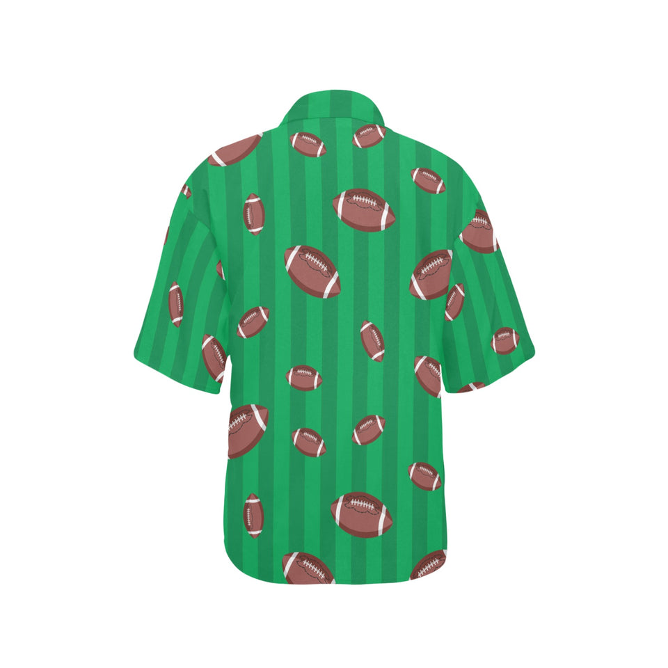 American football ball field background Women's All Over Print Hawaiian Shirt
