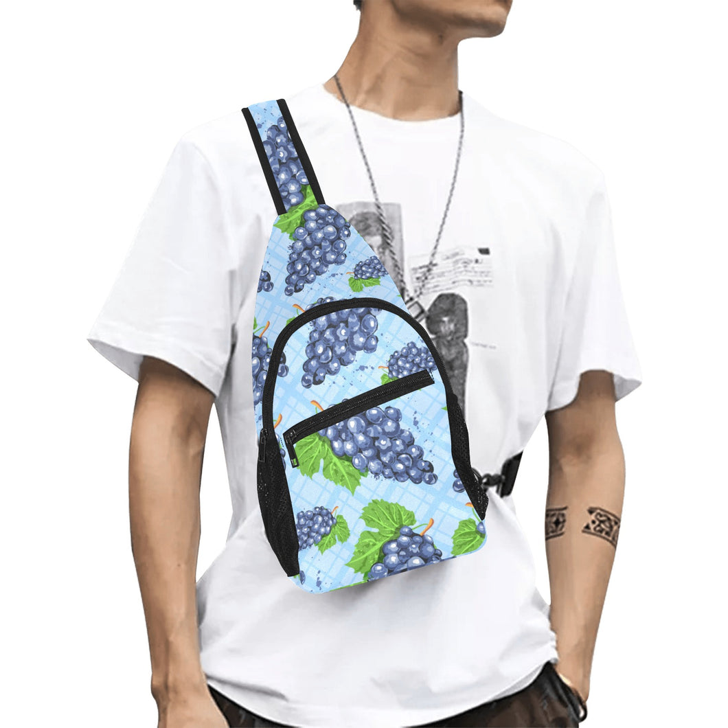 Watercolor grape pattern All Over Print Chest Bag