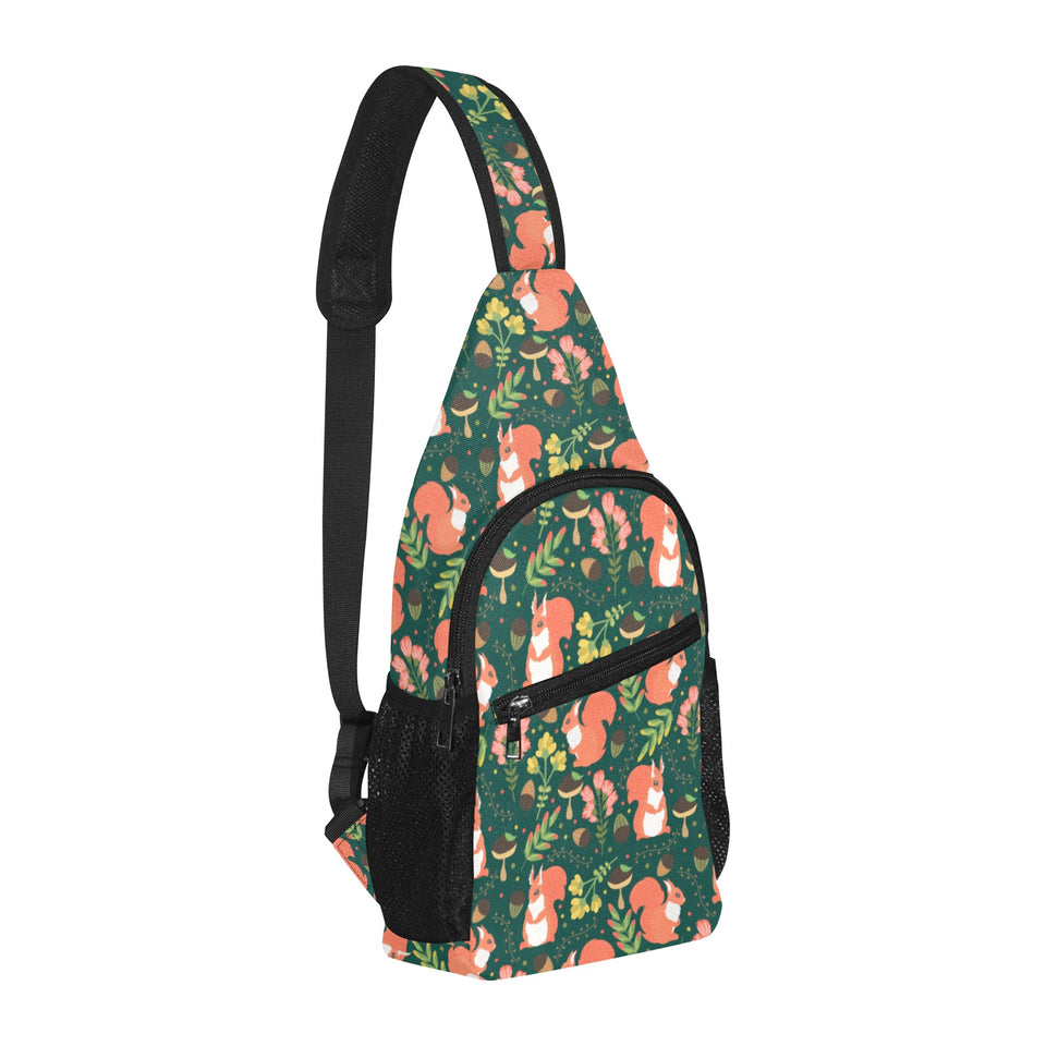 Squirrel Pattern Print Design 03 All Over Print Chest Bag