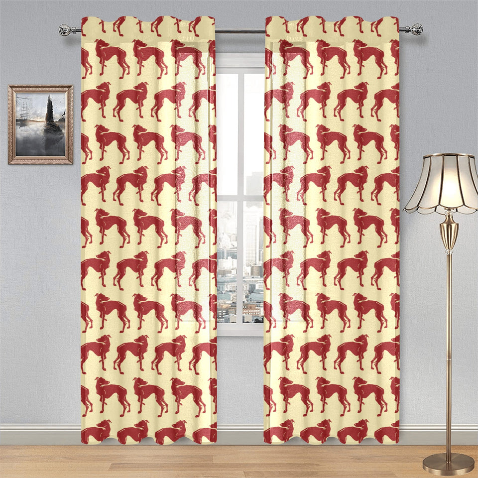 Greyhound Pattern Print Design 04 Gauze Curtain