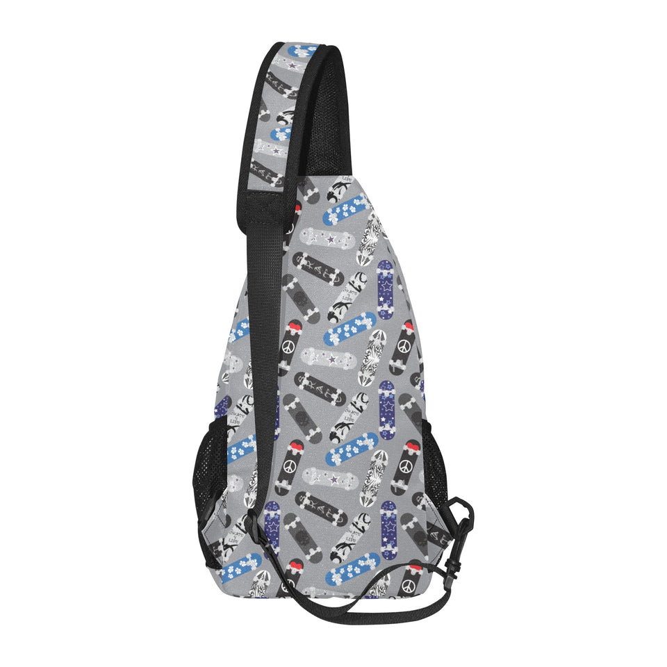 Skate Board Pattern Print Design 03 All Over Print Chest Bag