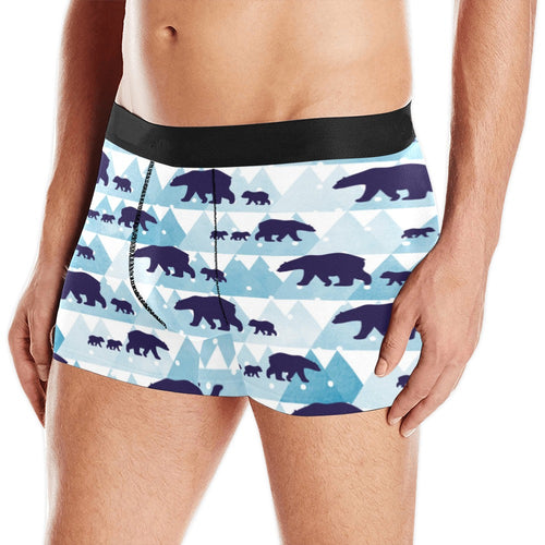 polar bear winter snow pattern Men's All Over Print Boxer Briefs Men's Underwear