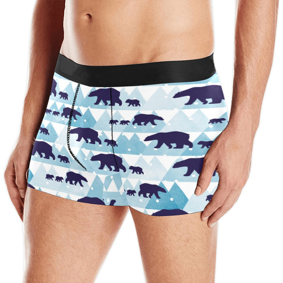 polar bear winter snow pattern Men's All Over Print Boxer Briefs Men's Underwear
