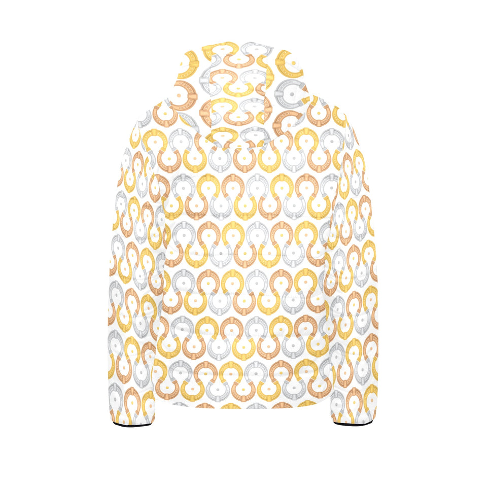 Horseshoes Pattern Print Design 03 Kids' Boys' Girls' Padded Hooded Jacket