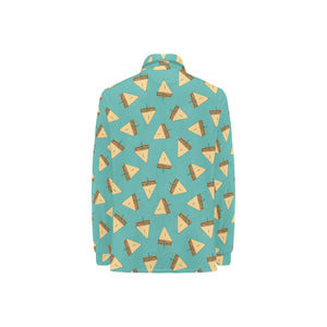 Sandwich Pattern Print Design 03 Women's Long Sleeve Polo Shirt