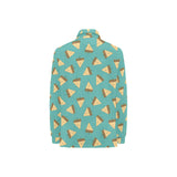 Sandwich Pattern Print Design 03 Women's Long Sleeve Polo Shirt