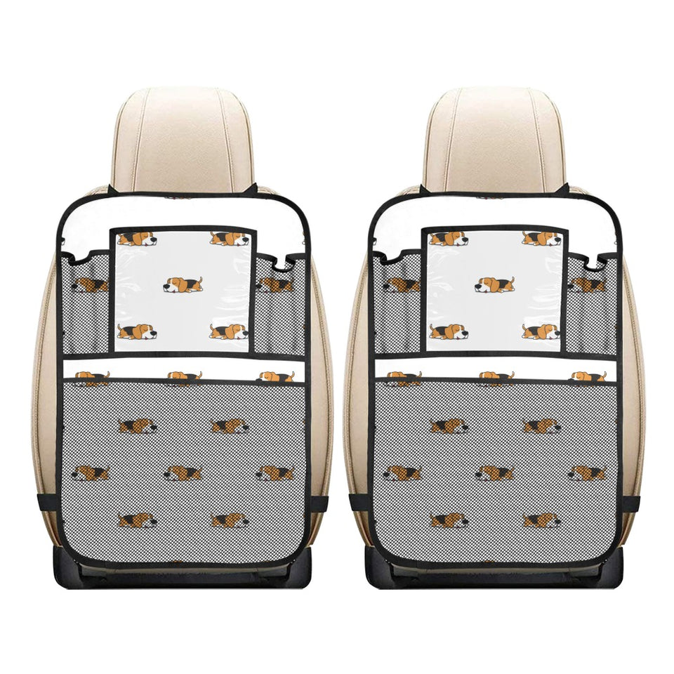 Cute beagle dog sleeping pattern Car Seat Back Organizer