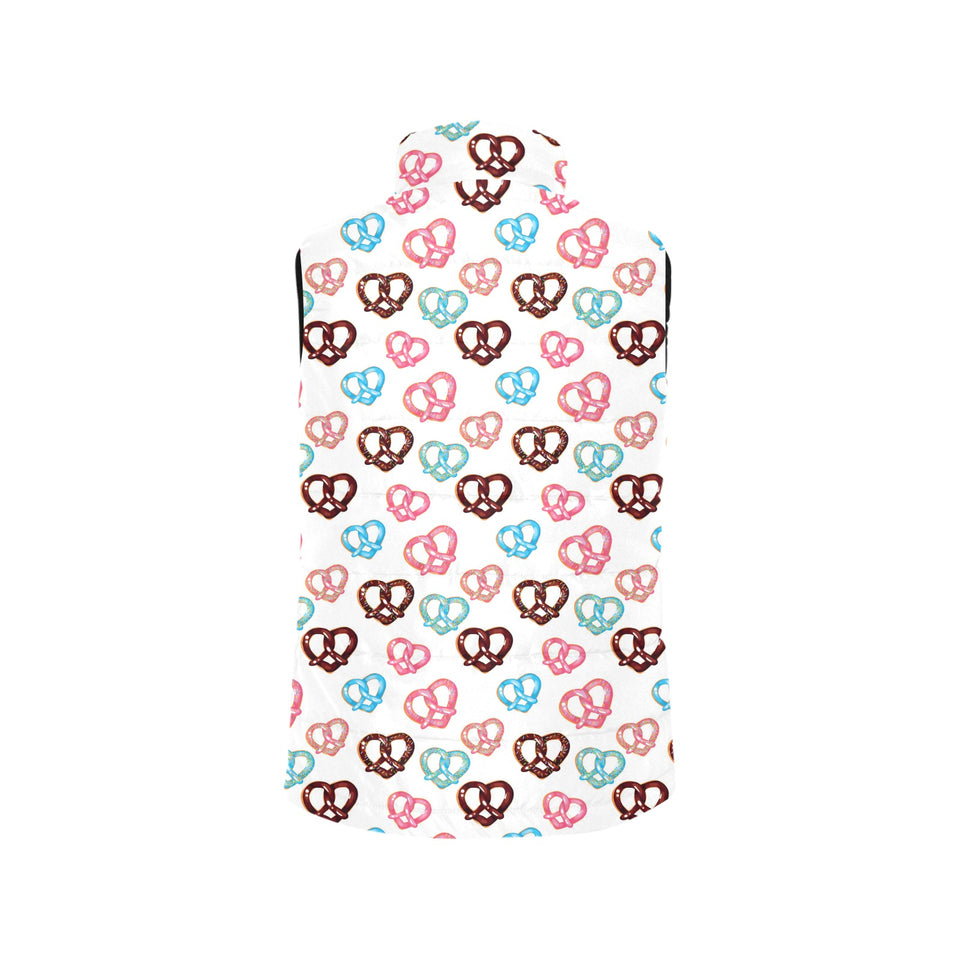 Pretzels Pattern Print Design 04 Men's Padded Vest