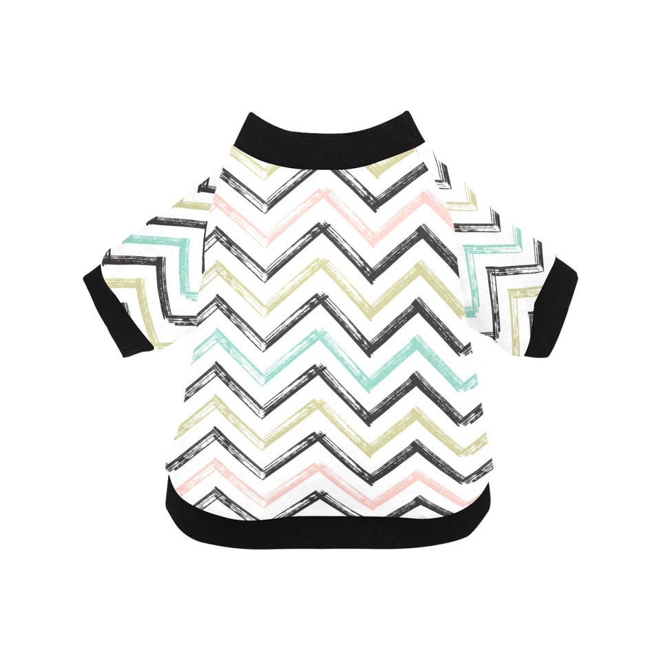 zigzag  chevron paint pattern All Over Print Pet Dog Round Neck Fuzzy Shirt