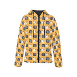 English Bulldog Pattern Print Design 04 Women's Padded Hooded Jacket