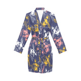 Koi Fish Carp Fish pattern Women's Long Sleeve Belted Night Robe