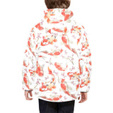 Watercolor Koi Fish Carp Fish pattern Kids' Boys' Girls' Padded Hooded Jacket