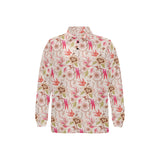 Swallow Pattern Print Design 01 Men's Long Sleeve Polo Shirt