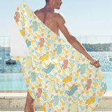 Hippopotamus Pattern Print Design 04 Beach Towel