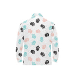 Dog Paws Pattern Print Design 04 Men's Long Sleeve Polo Shirt