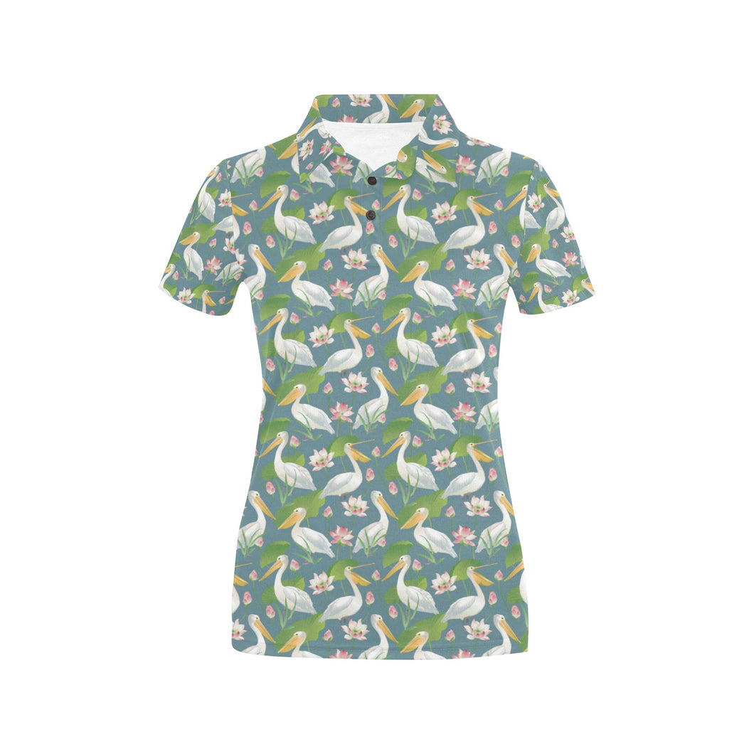 Pelican Pattern Print Design 04 Women's All Over Print Polo Shirt