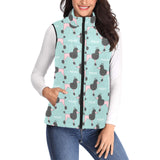 poodle dog green background Women's Padded Vest