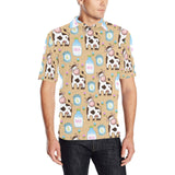 Cow bottle of milk pattern Men's All Over Print Polo Shirt
