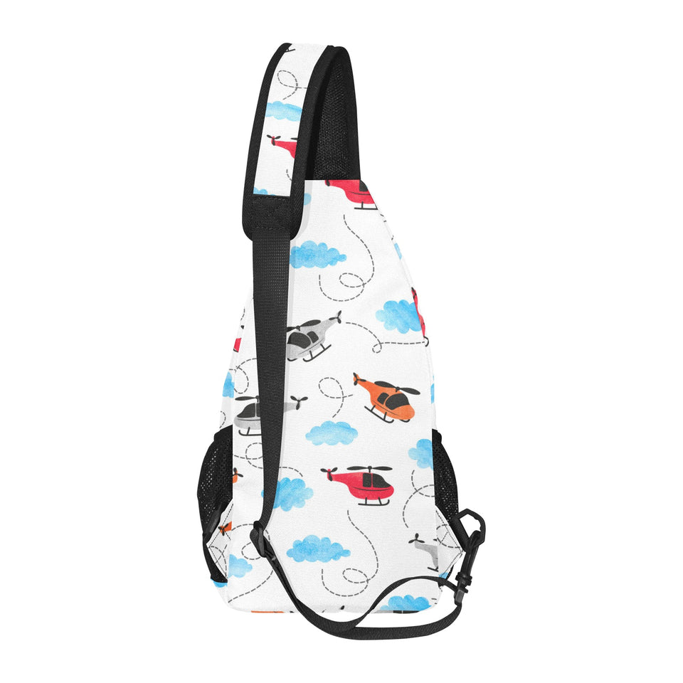 Watercolor helicopter cloud pattern All Over Print Chest Bag