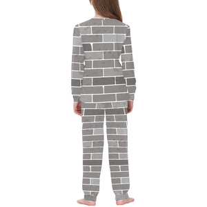 Brick Printed Pattern Print Design 05 Kids' Boys' Girls' All Over Print Pajama Set