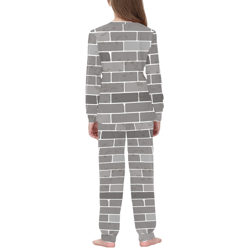 Brick Printed Pattern Print Design 05 Kids' Boys' Girls' All Over Print Pajama Set