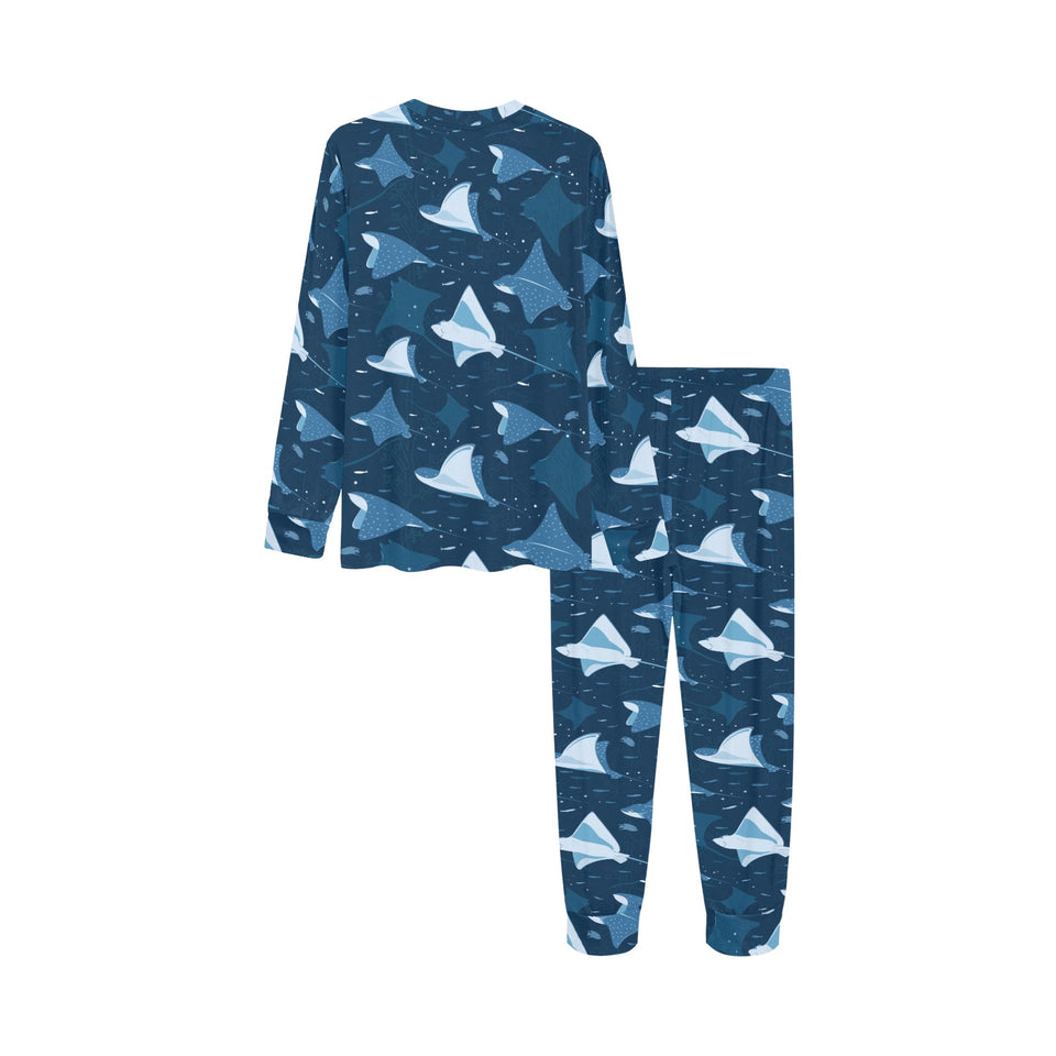 Stingray Pattern Print Design 04 Kids' Boys' Girls' All Over Print Pajama Set