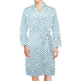 arabic pattern Men's Long Sleeve Belted Night Robe