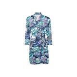 Shell design pattern Men's Long Sleeve Belted Night Robe