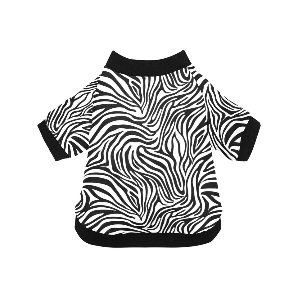 Zebra skin pattern All Over Print Pet Dog Round Neck Fuzzy Shirt