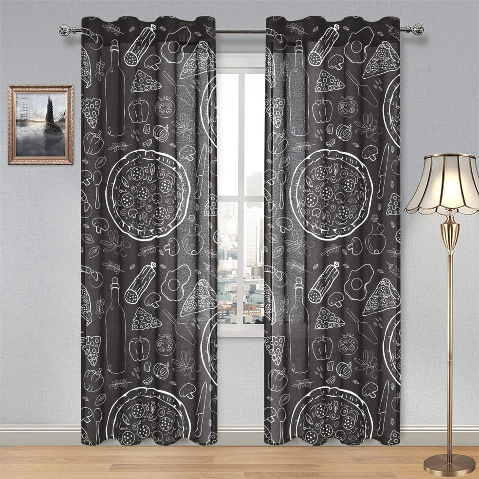 Pizza pattern Gauze Curtain