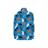 Colorful rhino pattern Women's Long Sleeve Polo Shirt