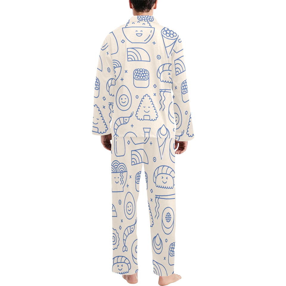 Cute sushi icon pattern Men's Long Pajama Set