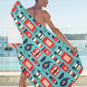 British Pattern Print Design 04 Beach Towel