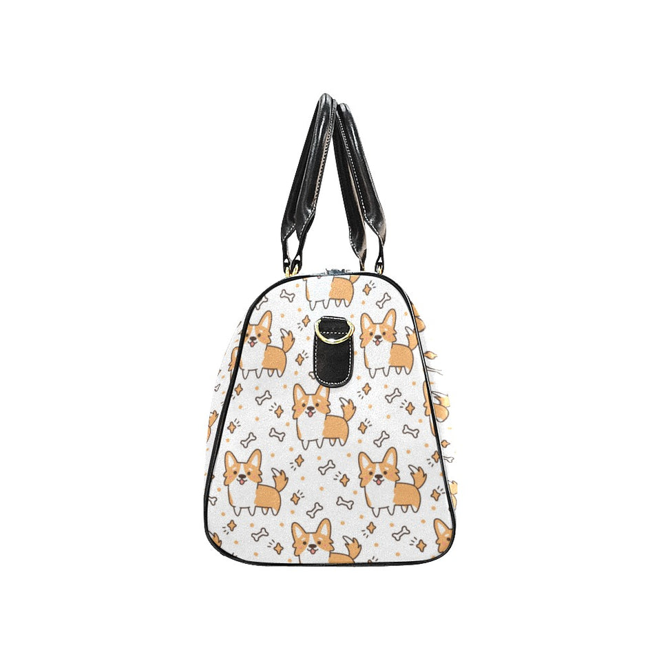 Cute corgi heart star bone pattern Travel Bag