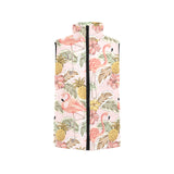 Pink flamingo birds pineapples hibiscus flower pat Women's Padded Vest