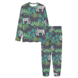 white bengal tigers tropical plant Women's All Over Print Pajama Set
