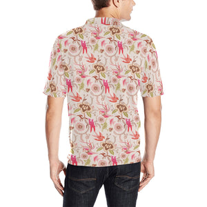 Swallow Pattern Print Design 01 Men's All Over Print Polo Shirt
