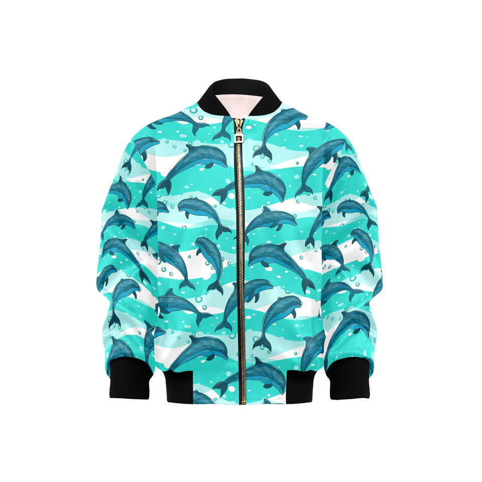 Dolphin sea pattern Kids' Boys' Girls' Bomber Jacket