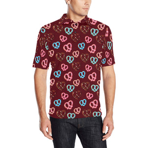 Pretzels Pattern Print Design 05 Men's All Over Print Polo Shirt