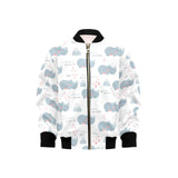 cute rhino heart pattern Kids' Boys' Girls' Bomber Jacket