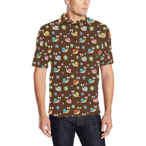 Snail Pattern Print Design 03 Men's All Over Print Polo Shirt