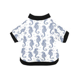 Seahorse pattern background All Over Print Pet Dog Round Neck Fuzzy Shirt