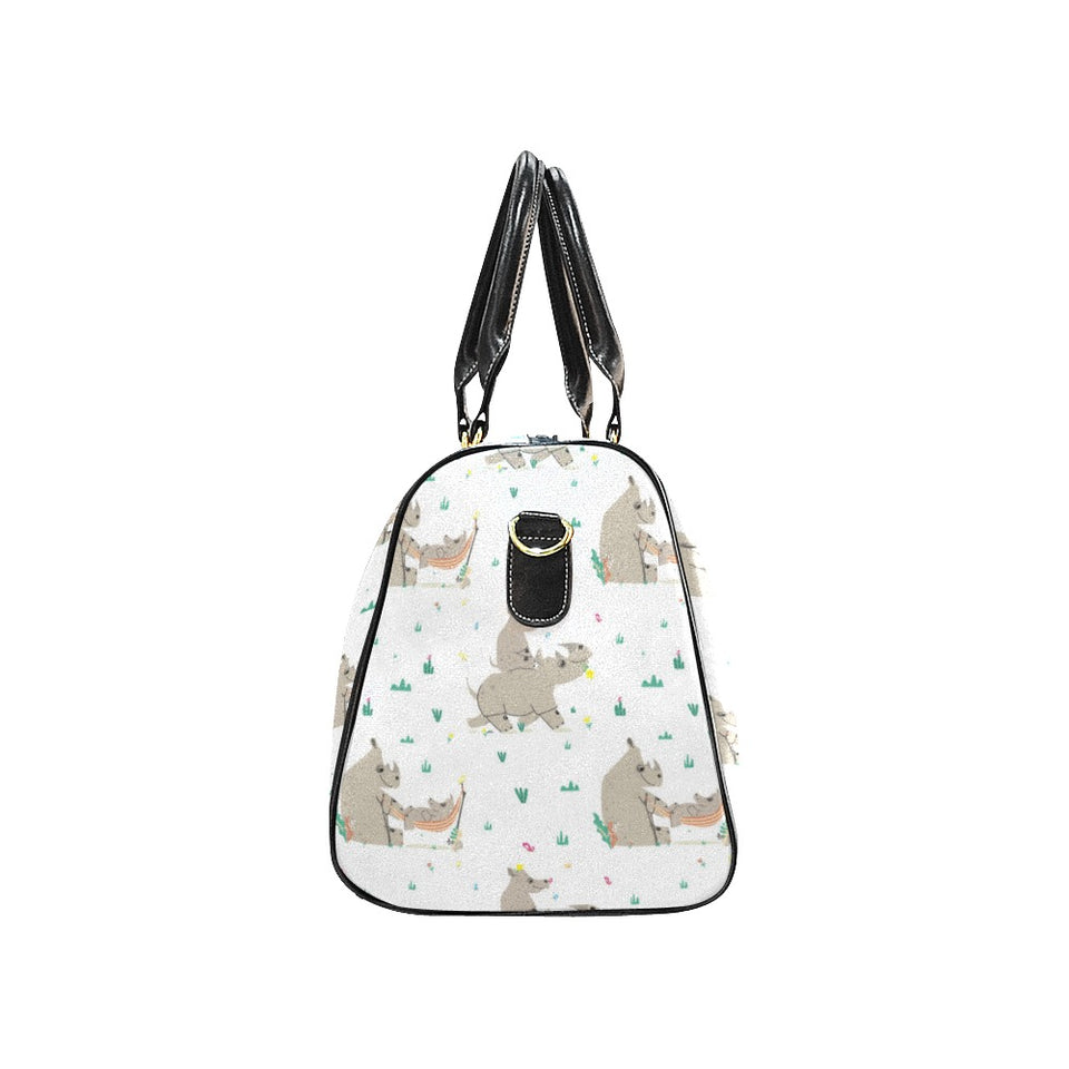Cute Rhino pattern background Travel Bag