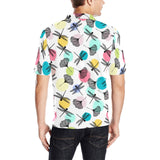 Dragonflies ginkgo leaves pattern Men's All Over Print Polo Shirt