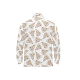Hand drawn pizza pattern Men's Long Sleeve Polo Shirt