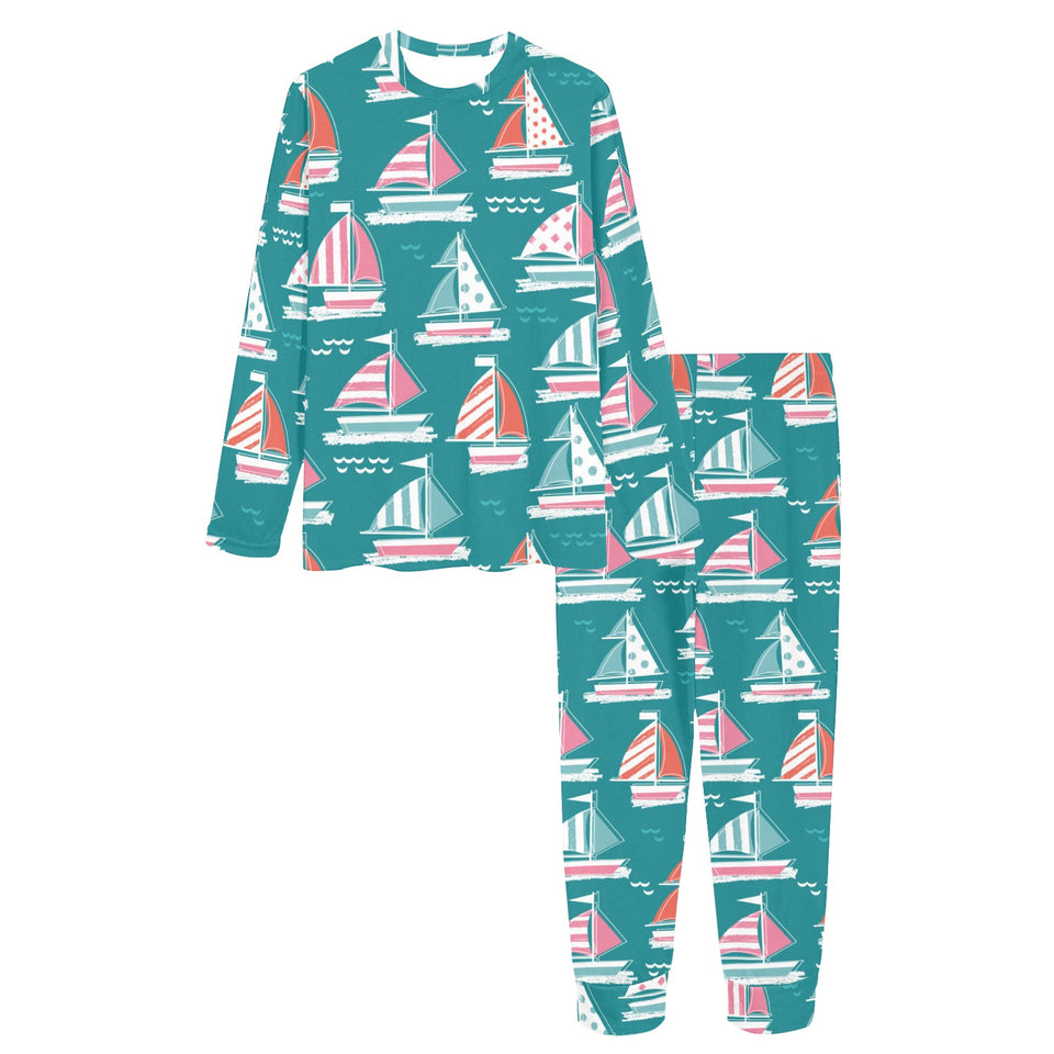 Cute sailboat pattern Women's All Over Print Pajama Set