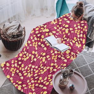 Popcorn Pattern Print Design 02 Blanket Robe with Sleeves