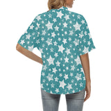 Vintage star pattern Women's All Over Print Hawaiian Shirt