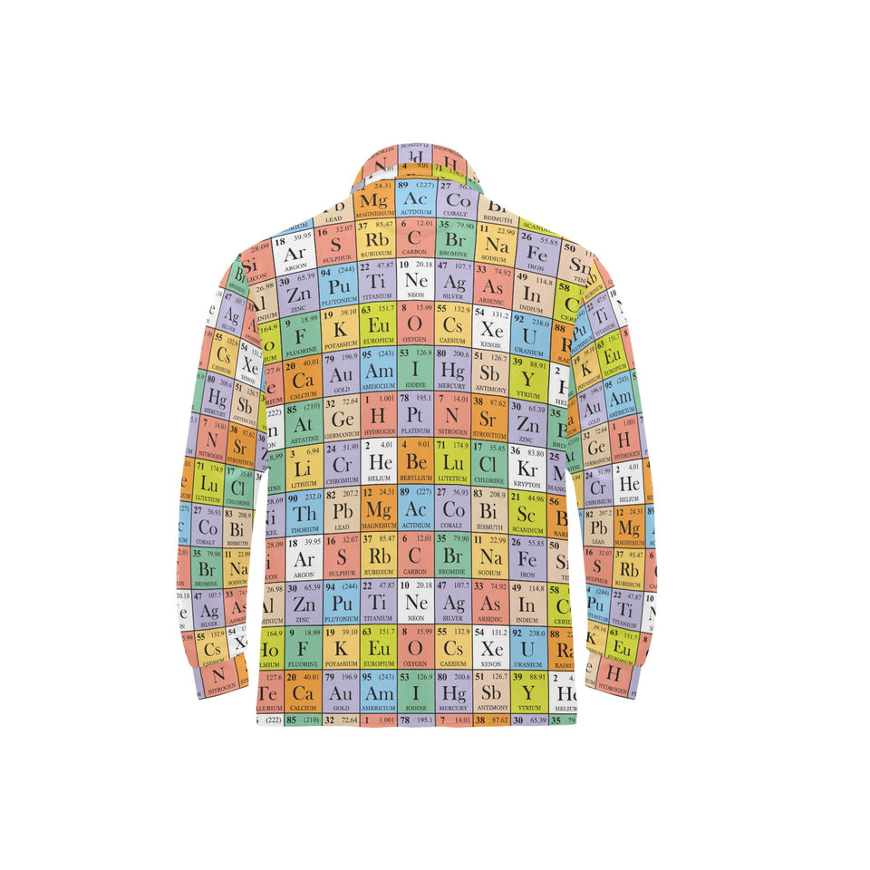 Chemistry Periodic Table Pattern Print Design 01 Men's Long Sleeve Polo Shirt